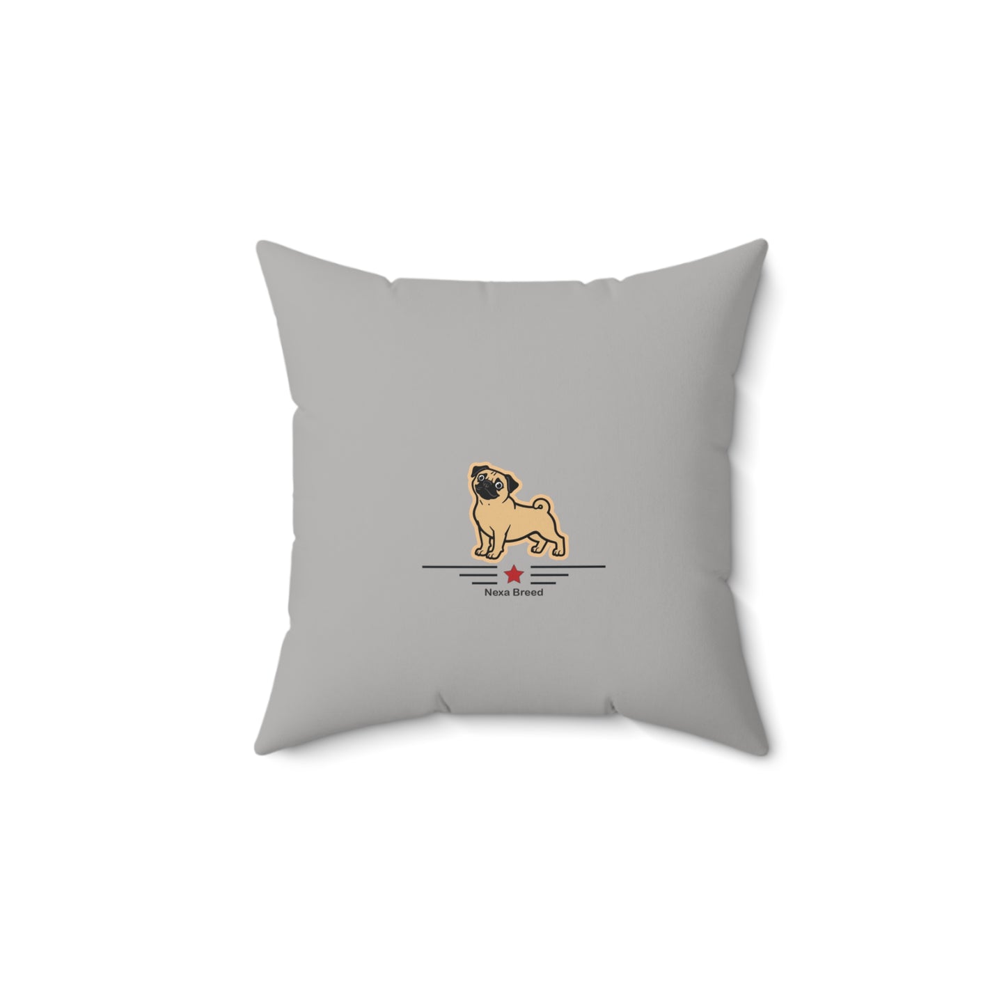 Square Throw Pillow -Pug