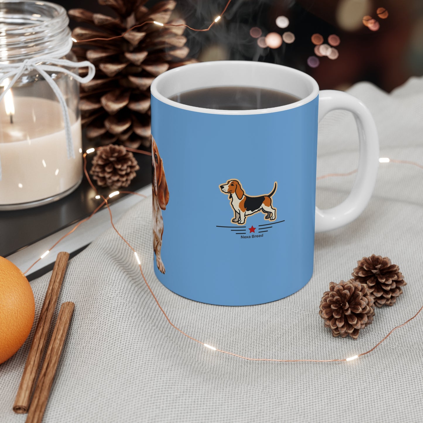 Basset Hound Lover's 11oz Mug - Blue