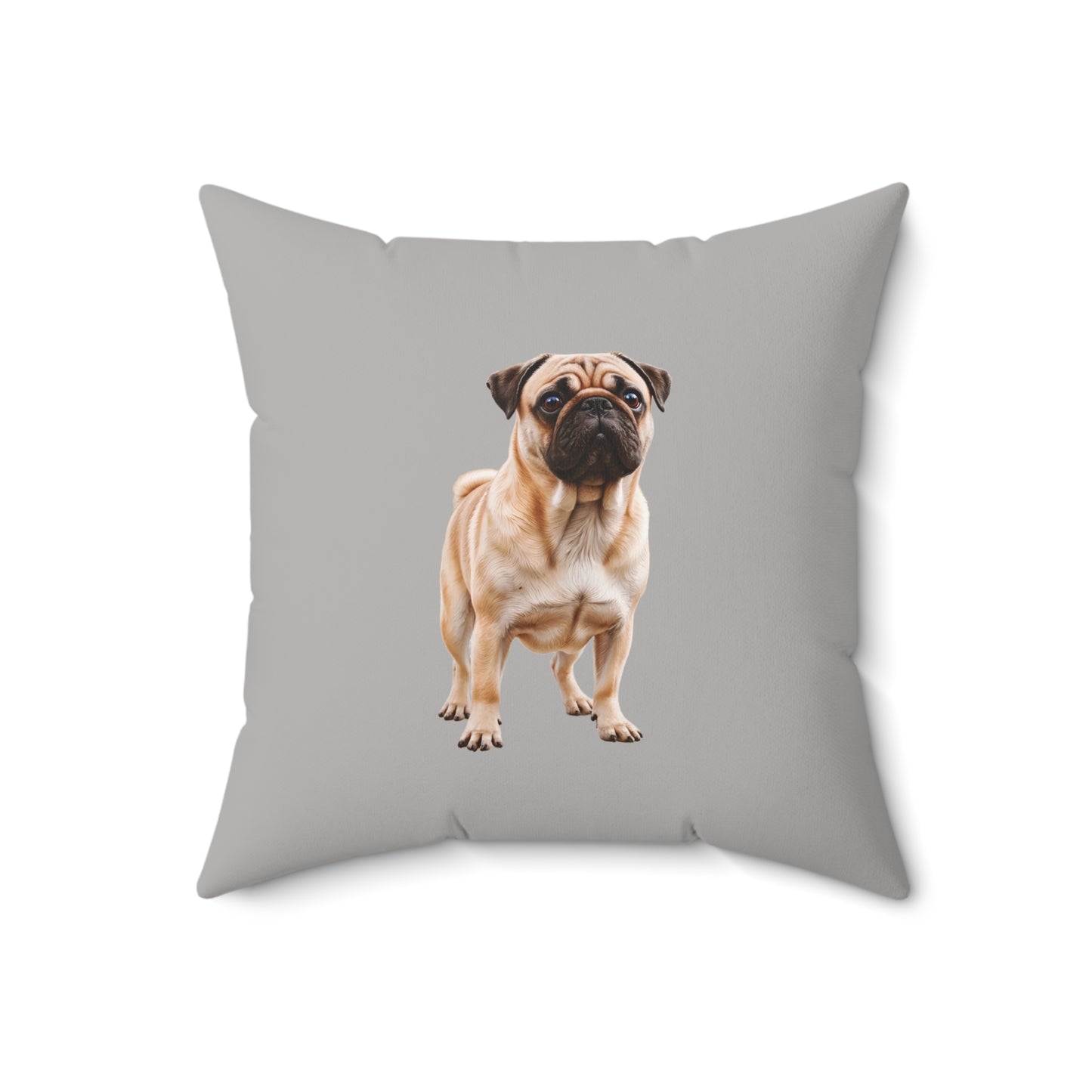Square Throw Pillow -Pug