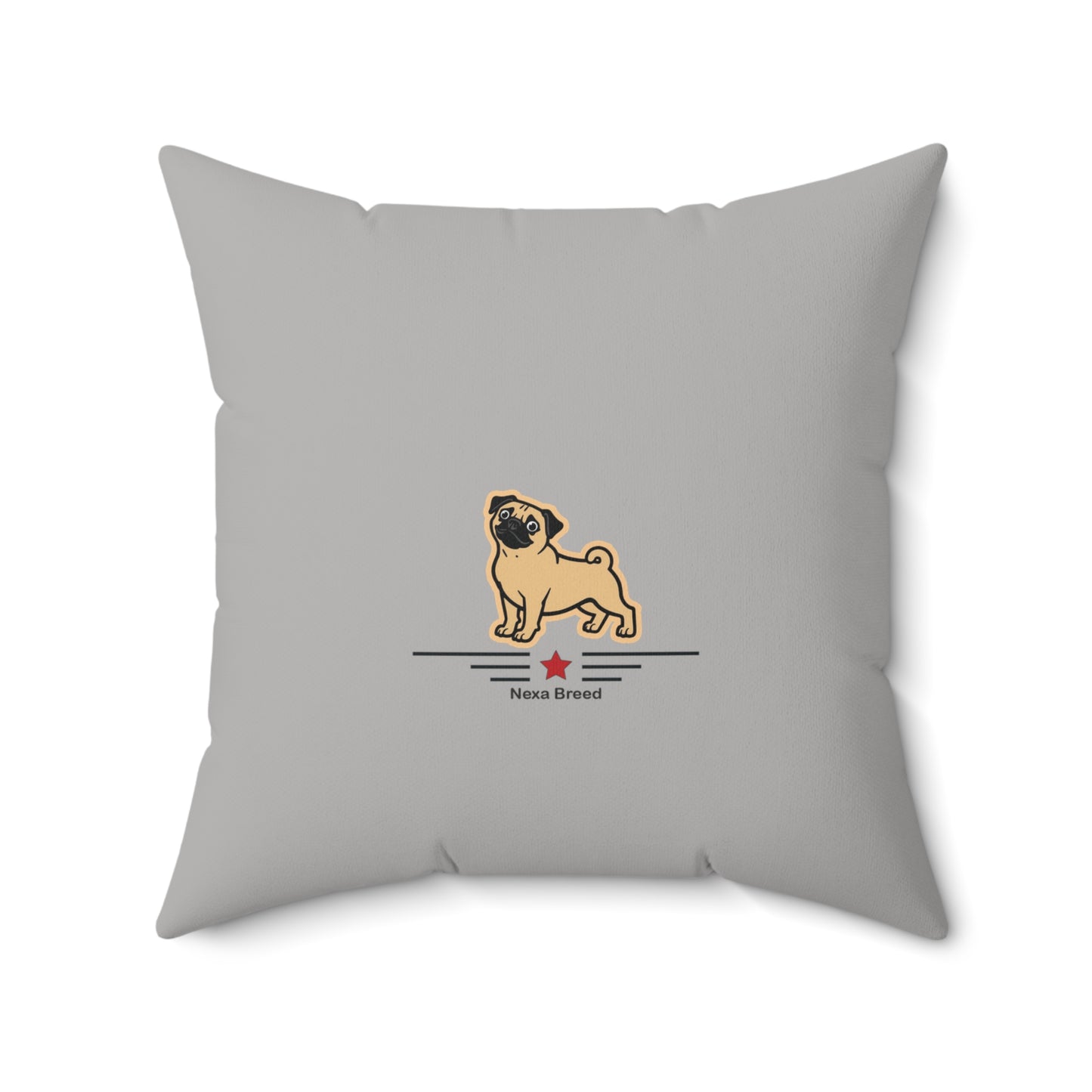 Square Throw Pillow -Pug