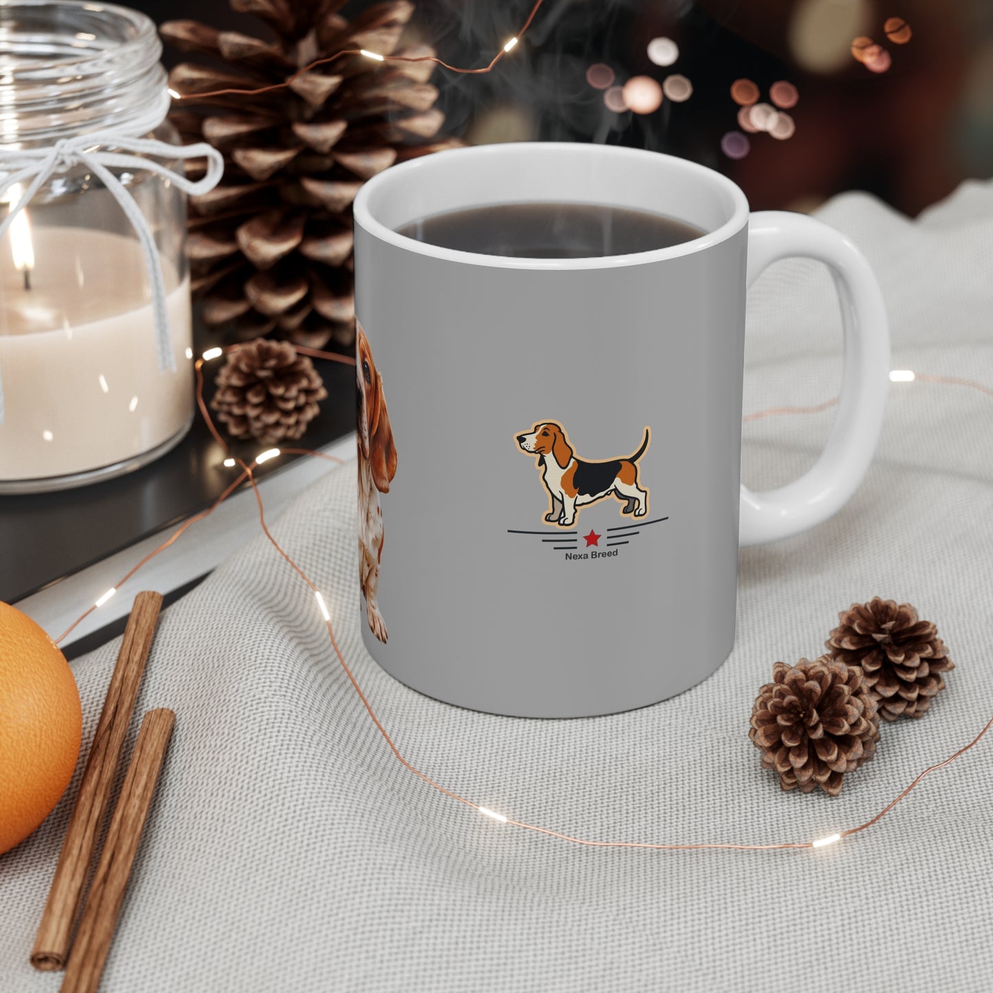 Basset Hound Lover's 11oz Mug - Grey