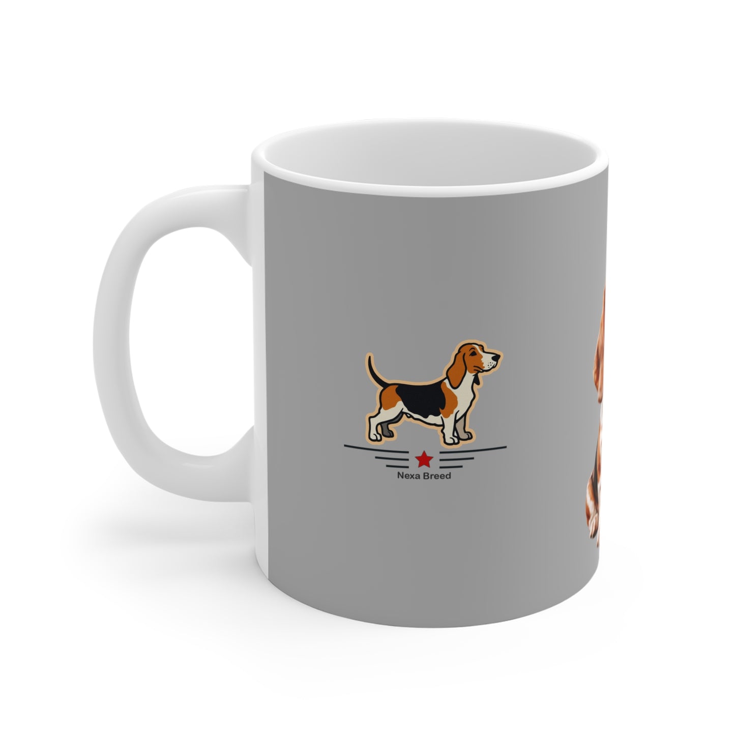 Basset Hound Lover's 11oz Mug - Grey