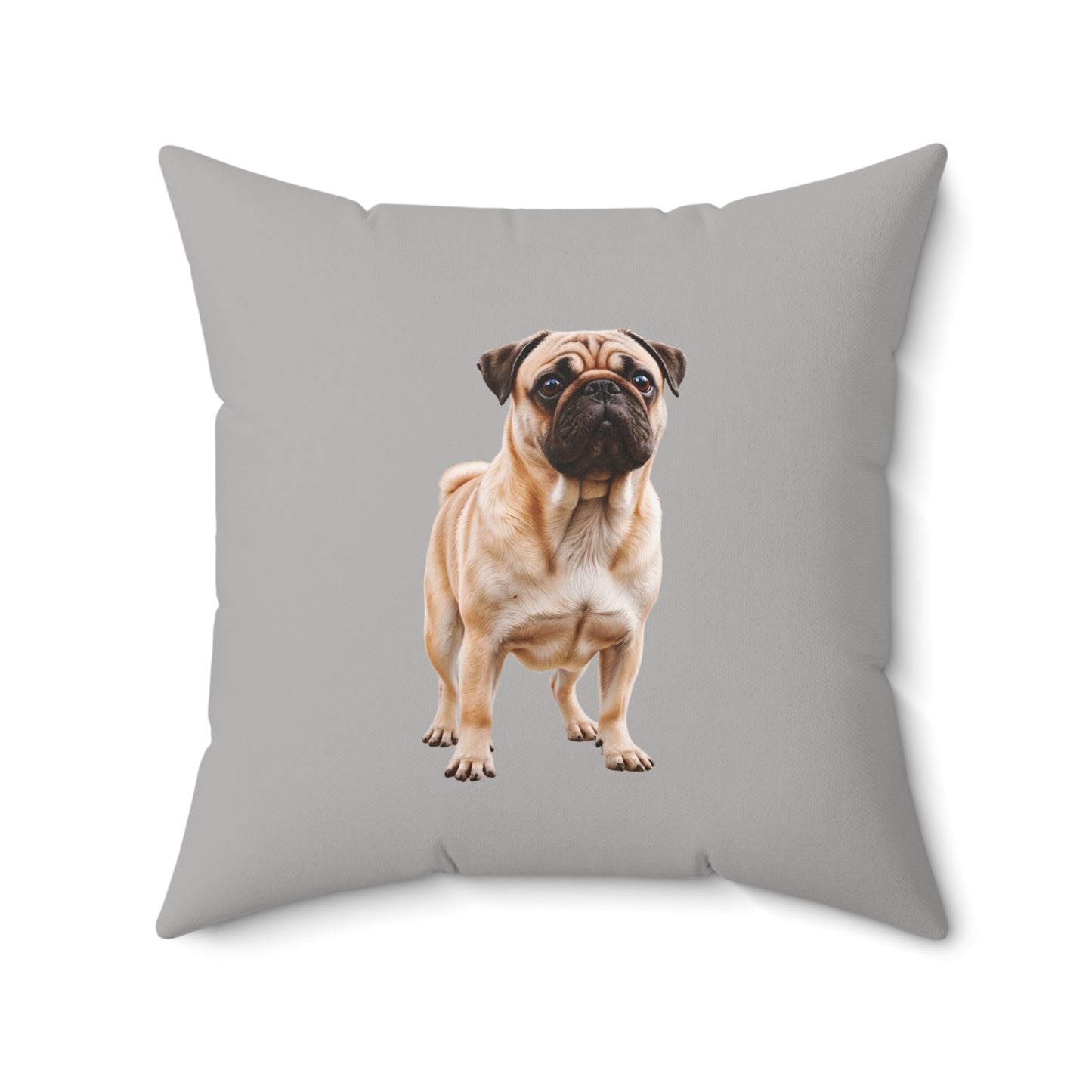 Square Throw Pillow -Pug