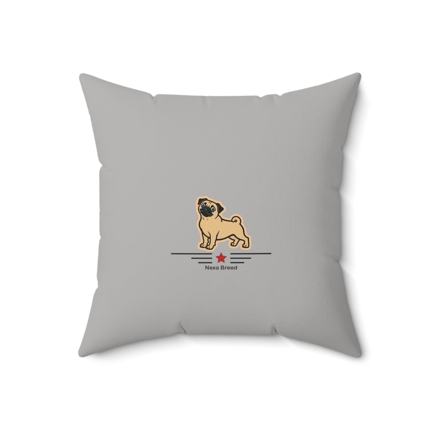 Square Throw Pillow -Pug