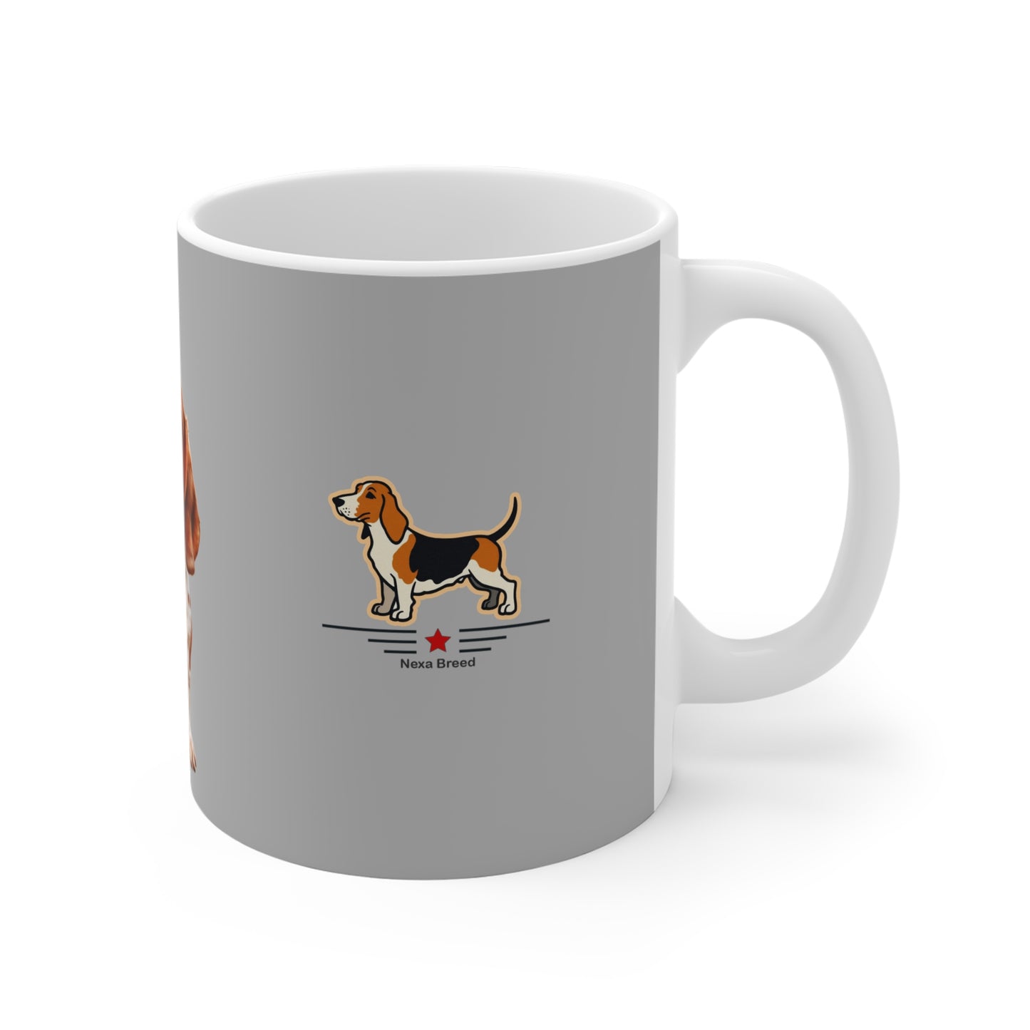 Basset Hound Lover's 11oz Mug - Grey