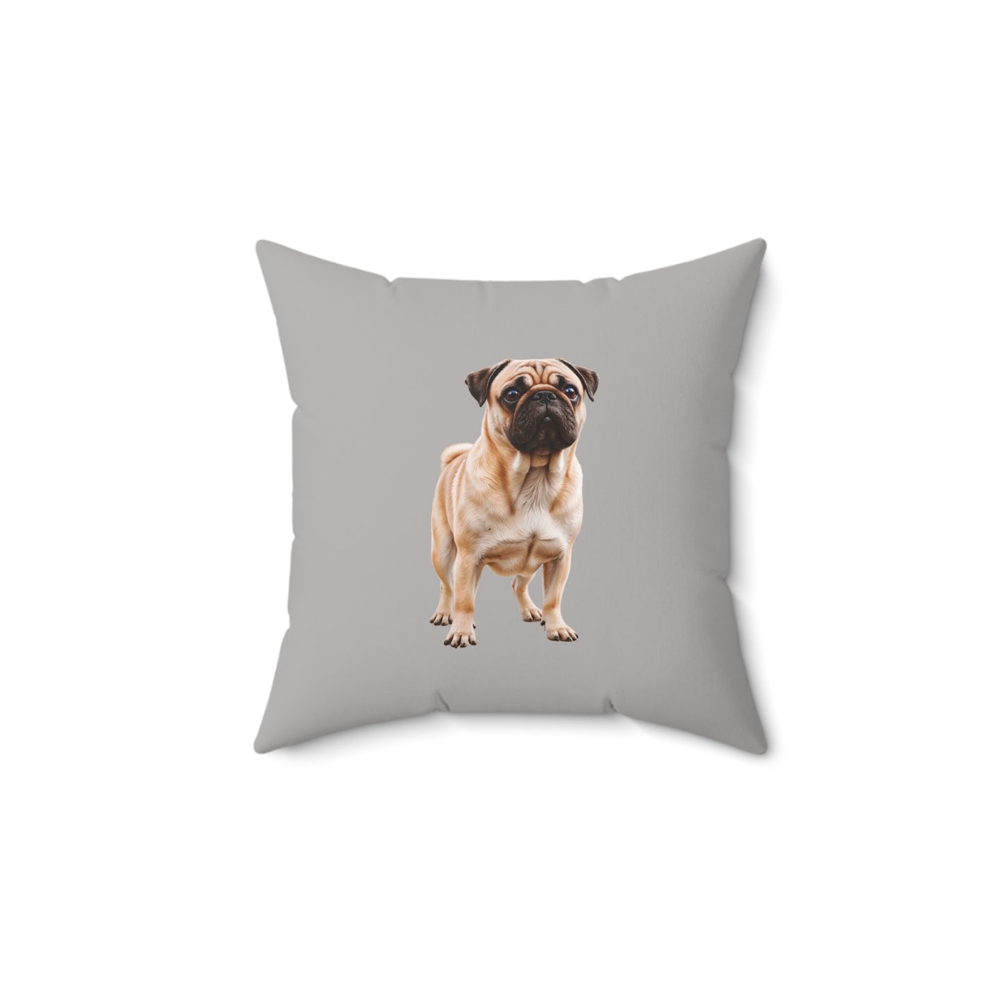 Square Throw Pillow -Pug