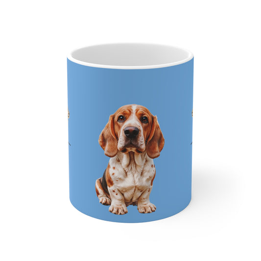 Basset Hound Lover's 11oz Mug - Blue