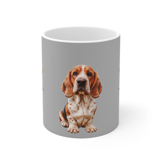 Basset Hound Lover's 11oz Mug - Grey
